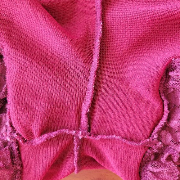 Free People Intimately Size XS Burgundy Lace High Waisted Lined Shorts - Picture 3 of 5